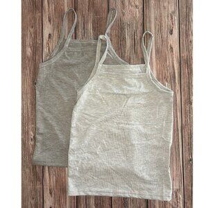 2Pcs Girls Straight Neck Tank Tops